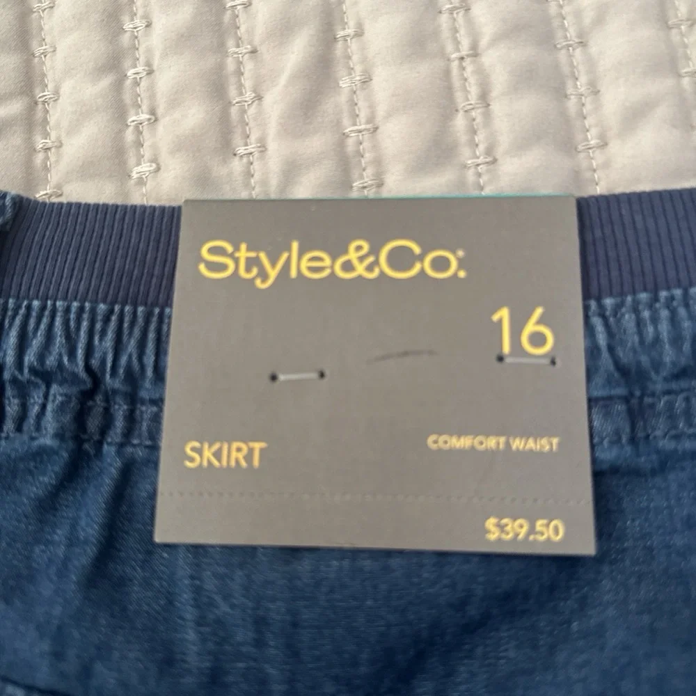Style & Co. Zig Zag Cargo (Medium Chambray)Blue Women's Skirt‎